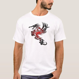 Rode en zwarte draak t-shirt