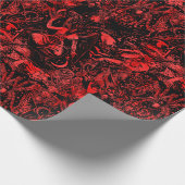 Rode en zwarte duivel Gothic Victoriaans gothic Cadeaupapier (Hoek)