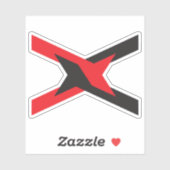 Rode en Zwarte Eenheid Letter X Monogram Sticker (Vel)