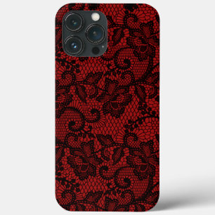 Rode en zwarte faux kant Case-Mate iPhone case
