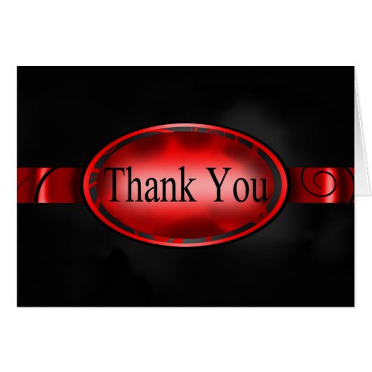 Rode en zwarte Floral Button Hartelijk dank (Voorkant Horizontaal)