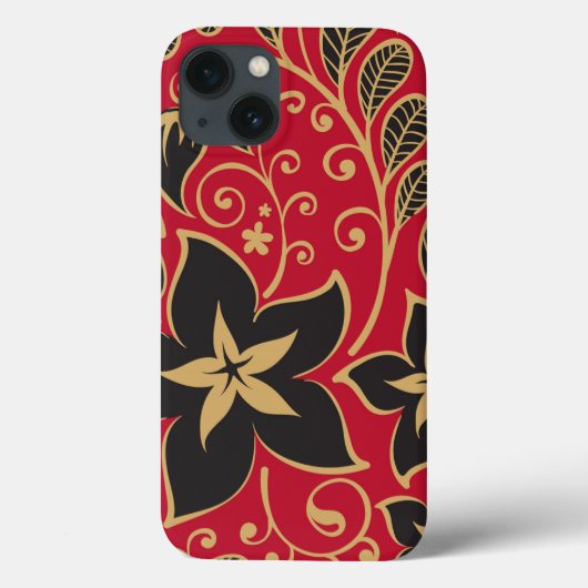 Rode en zwarte Floral Case-Mate iPhone Case (Achterkant)