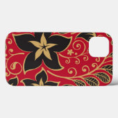 Rode en zwarte Floral Case-Mate iPhone Case (Achterkant (horizontaal))