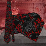 Rode en zwarte Floral Damask Gothic Wedding Stropdas<br><div class="desc">Een dramatische gothische rode en zwarte bruiloft stropdas met een vochtige vogel,  gemengd met zwarte en grijze  bloemen. Maakt een perfecte stropdas voor groom en groomsmannen.</div>