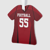 Rode en zwarte Football Jersey Ornament (voorkant)