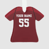 Rode en zwarte Football Jersey Ornament (achterkant)