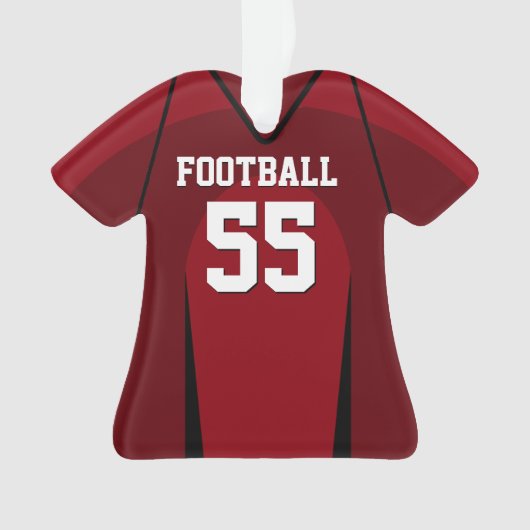 Rode en zwarte Football Jersey Ornament (voorkant)