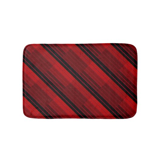 Rode en zwarte geometrische patchwerkquilt badmat (Voorkant)