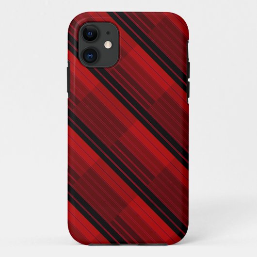 Rode en zwarte geometrische patchwerkquilt Case-Mate iPhone case (Achterkant)