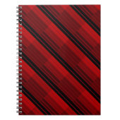 Rode en zwarte geometrische patchwerkquilt notitieboek (Voorkant)