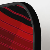 Rode en zwarte geometrische patchwerkquilt pickleball paddle (Links Detail)