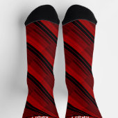 Rode en zwarte geometrische patchwerkquilt sokken (Top)