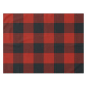 Rode en Zwarte Geruite Vierkanten Buffalo Plaid Fe Tafelkleed (Voorkant (Horizontaal))