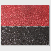 Rode en zwarte glitter cadeaupapier (Vlak)