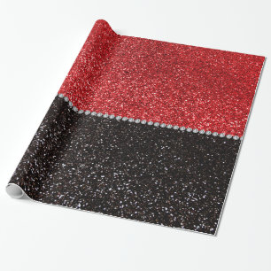 Rode en zwarte glitter cadeaupapier