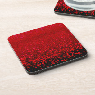 Rode en zwarte glitter Ombre Bier Onderzetter