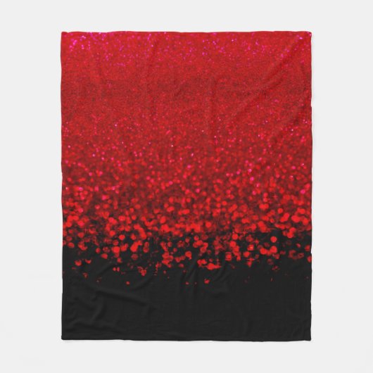 Rode en zwarte glitter Ombre Fleece Deken (Voorkant)