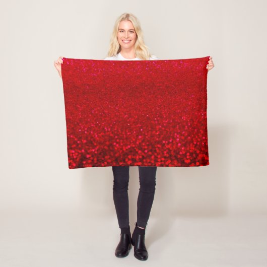 Rode en zwarte glitter Ombre Fleece Deken (In situ)