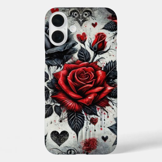 RODE EN ZWARTE GOTISCHE VALENTIJN ROZEN Case-Mate iPhone CASE (Achterkant)