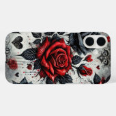 RODE EN ZWARTE GOTISCHE VALENTIJN ROZEN Case-Mate iPhone CASE (Achterkant (horizontaal))