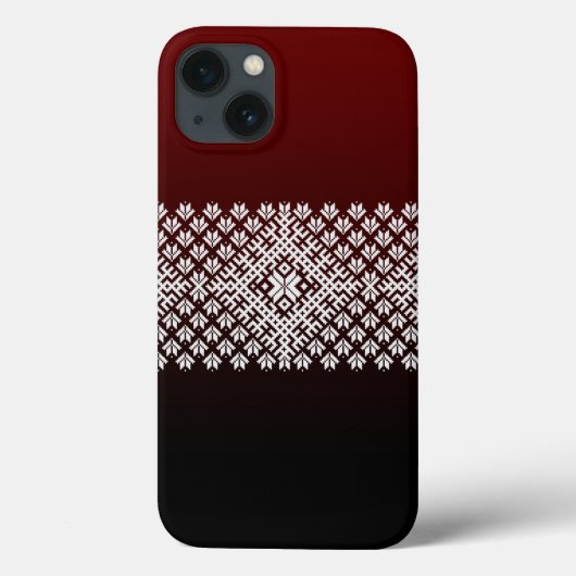 Rode en zwarte gradiënt en wit Noords Ontwerp Case-Mate iPhone Case (Achterkant)