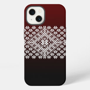 Rode en zwarte gradiënt en wit Noords Ontwerp iPhone 13 Hoesje