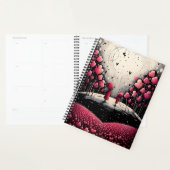 Rode en zwarte grillige moeder en kind harten planner (Display)