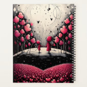 Rode en zwarte grillige moeder en kind harten planner (Achterkant)