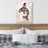Rode en zwarte Haida Spirit Killer Whale Canvas Afdruk (Insitu (Slaapkamer))