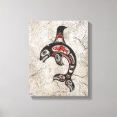 Rode en zwarte Haida Spirit Killer Whale Canvas Afdruk (Voorkant)