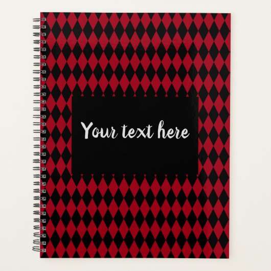 Rode en zwarte  Harlequin Planner (Voorkant)