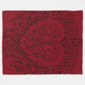 Rode en Zwarte Hart Gotische Bruiloft Deken (Voorkant (Horizontaal))