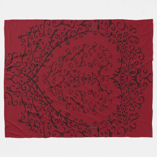 Rode en Zwarte Hart Gotische Bruiloft Deken (Voorkant (Horizontaal))