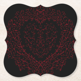 Rode en Zwarte Hart Gotische Bruiloft Onderzetters