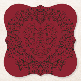 Rode en Zwarte Hart Gotische Bruiloft Onderzetters