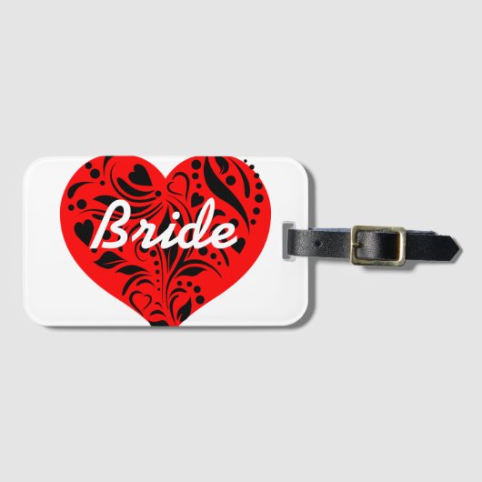 Rode En Zwarte Harten Bagage Label (Voorkant (horizontaal))