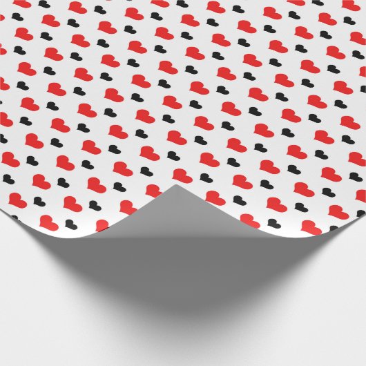 Rode en zwarte harten cadeaupapier (Hoek)