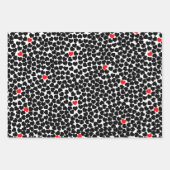 Rode en zwarte harten inpakpapier vel (Voorkant)