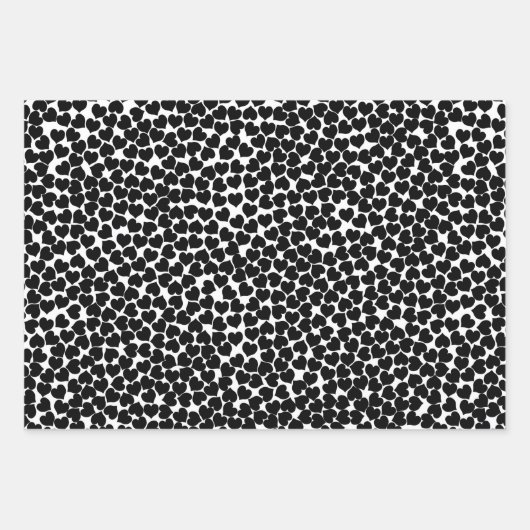 Rode en zwarte harten inpakpapier vel (Voorkant 3)