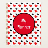 Rode en zwarte harten planner (Voorkant)