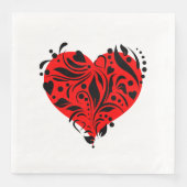 Rode En Zwarte Harten Servet (Voorkant)