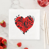 Rode En Zwarte Harten Servet (Insitu)