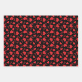 Rode en zwarte hartpatronen voor Valentijn Inpakpapier Vel (Voorkant)
