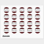 Rode en zwarte hertenplaid favorietenstickers ronde sticker (Vel)