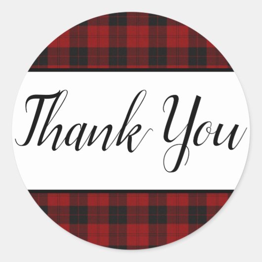 Rode en zwarte hertenplaid favorietenstickers ronde sticker (Voorkant)