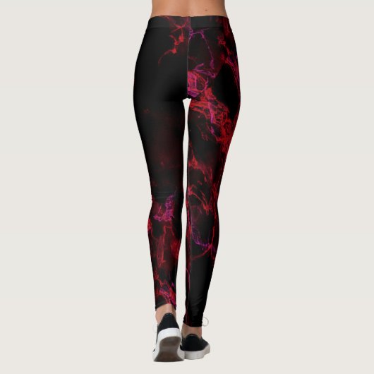 Rode en zwarte hete Leggings (Achterkant)