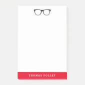 Rode en zwarte hipsterbril gepersonaliseerd Notiti Post-it® Notes (Voorkant)
