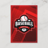 Rode en zwarte honkbalspeler Trading Photo Card Contactkaartje (Achterkant)