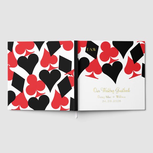 Rode en zwarte Kaart past bij Las Vegas Wedding Gastenboek (Volledig)