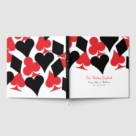 Rode en zwarte Kaart past bij Las Vegas Wedding Gastenboek (Volledig)